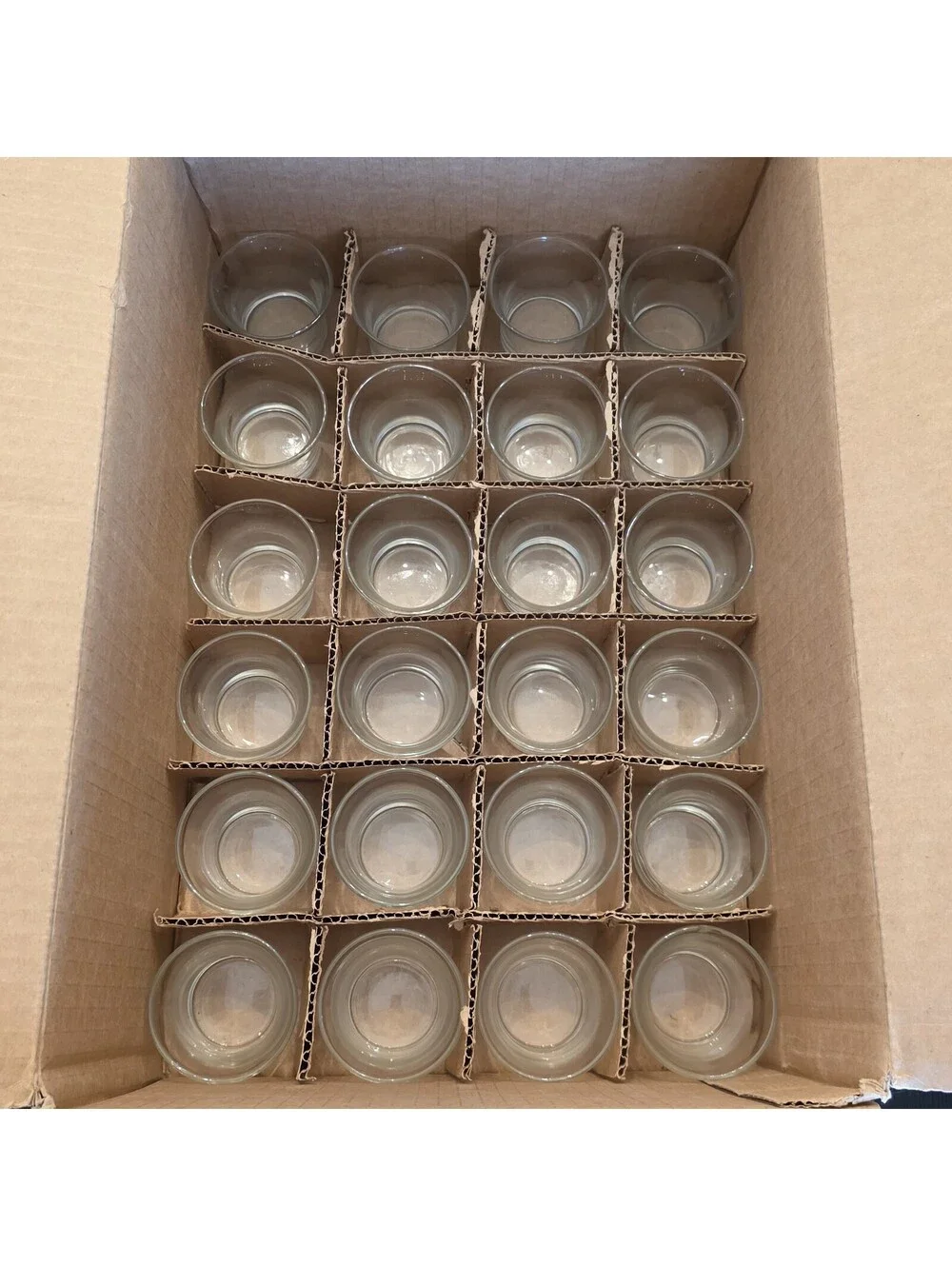 Indiana Glass 7774 Clear Glass Votive Candle Cups Holders Lot Of 72 EUC